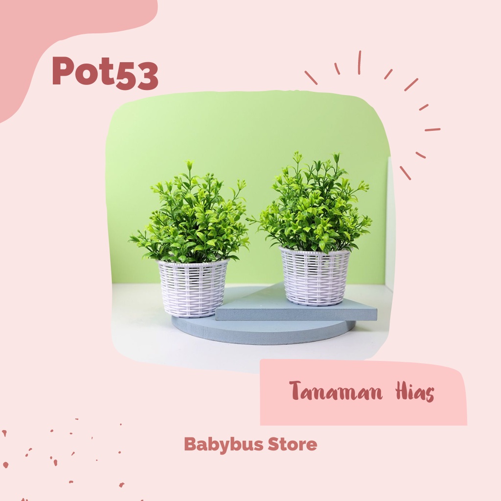 BBS Pot53 Tanaman Bunga Eucalyptus Pot Tanaman Hias Artificial Dekorasi Rumah Bunga Plastik Murah