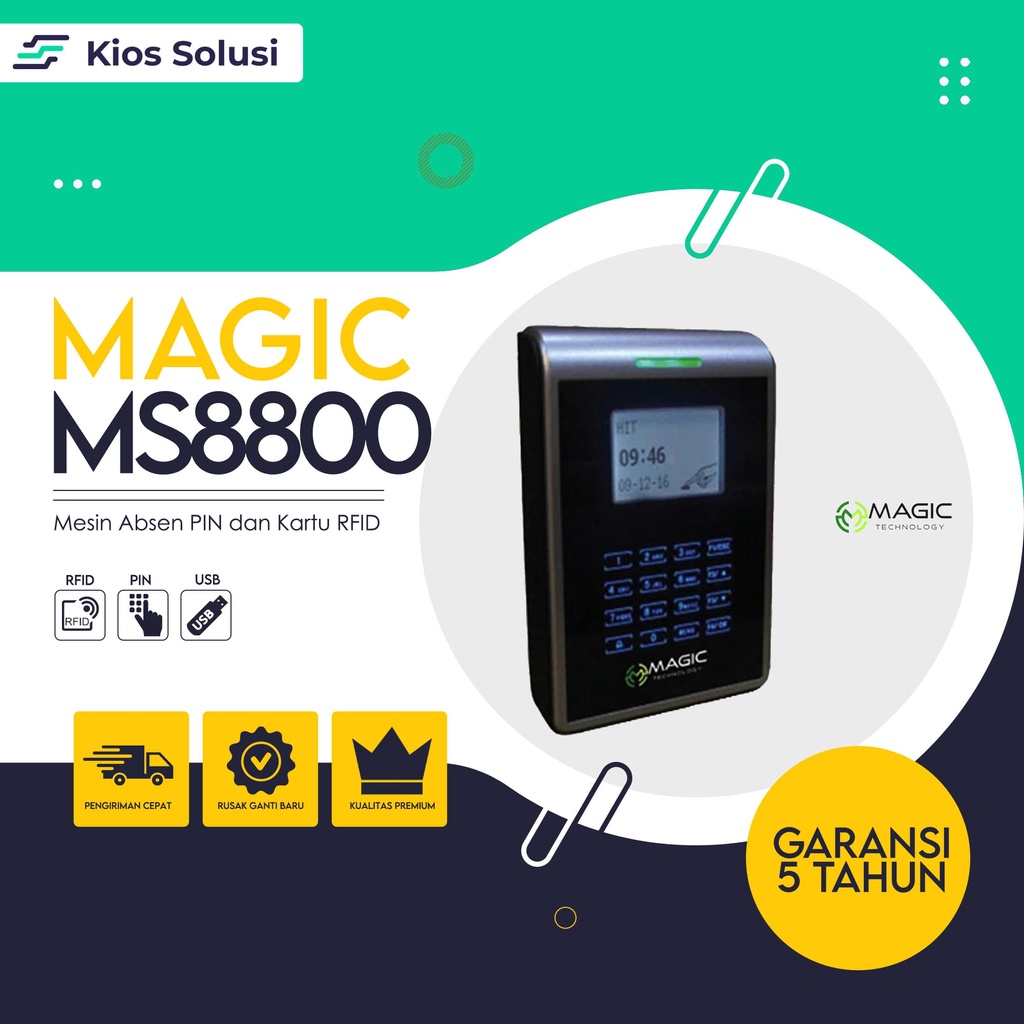 Mesin Absen dan Akses Kontrol Magic MS8800 | Kartu RFID