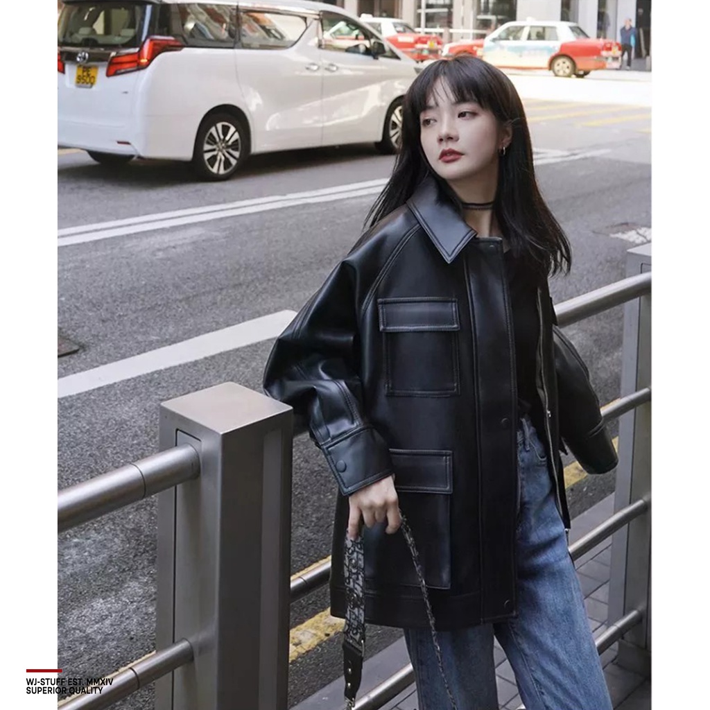 WJ Stuff - Hee Soo Jaket Kulit Wanita Oversize