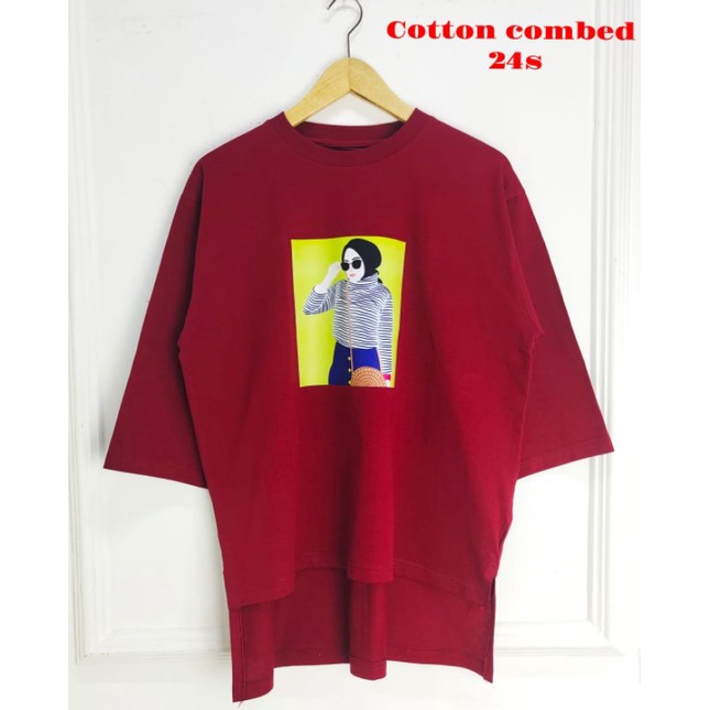 KAOS OVERSIZE COTTON COMBED 24S VIRAL WANITA MODEL PENGUIN KAOS JUMBO