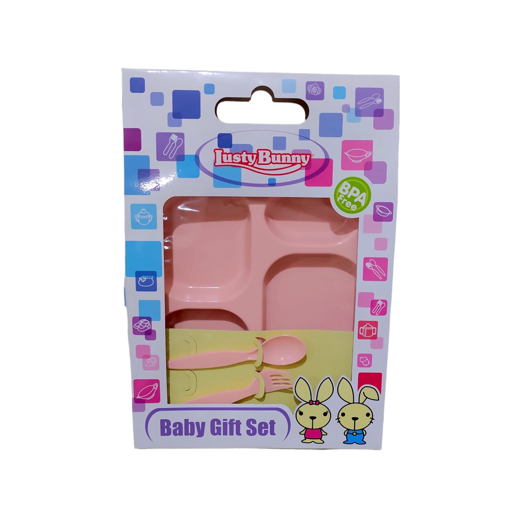 Feeding Set Lusty bunny Perlengkapan Makan Bayi Isi 3 pcs