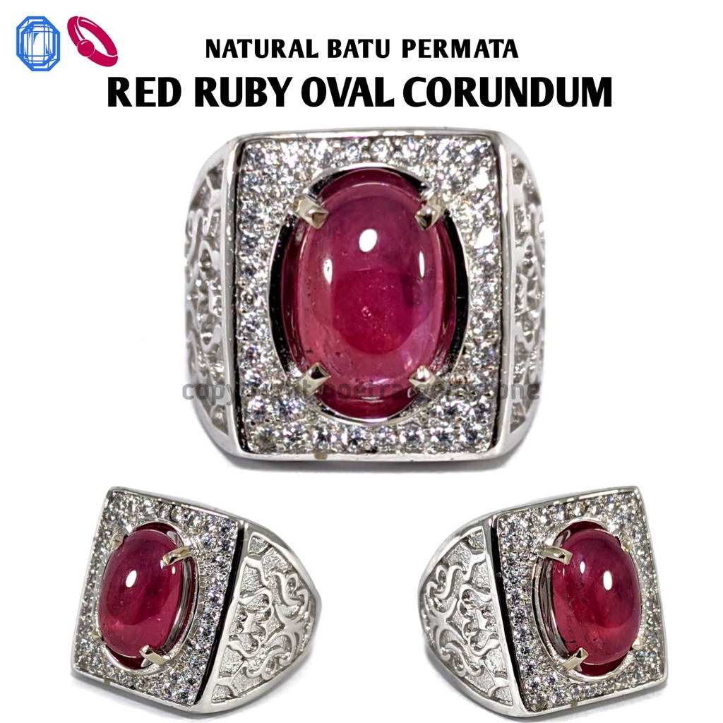 Natural Batu Permata Red Ruby Oval Corundum RRC01