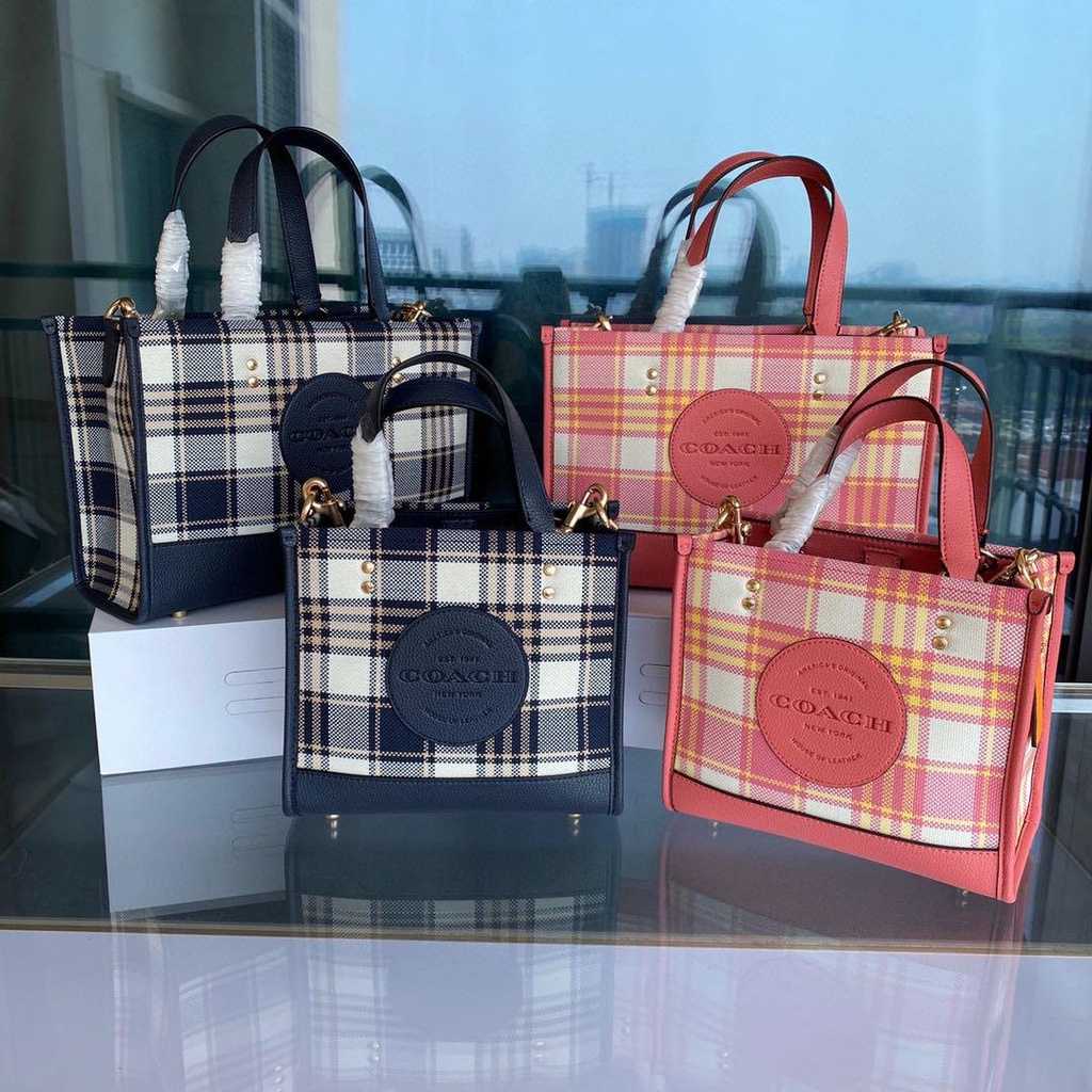 Tas Tote Coc  C8201 C8198 Dempsey Plaid Print Bag