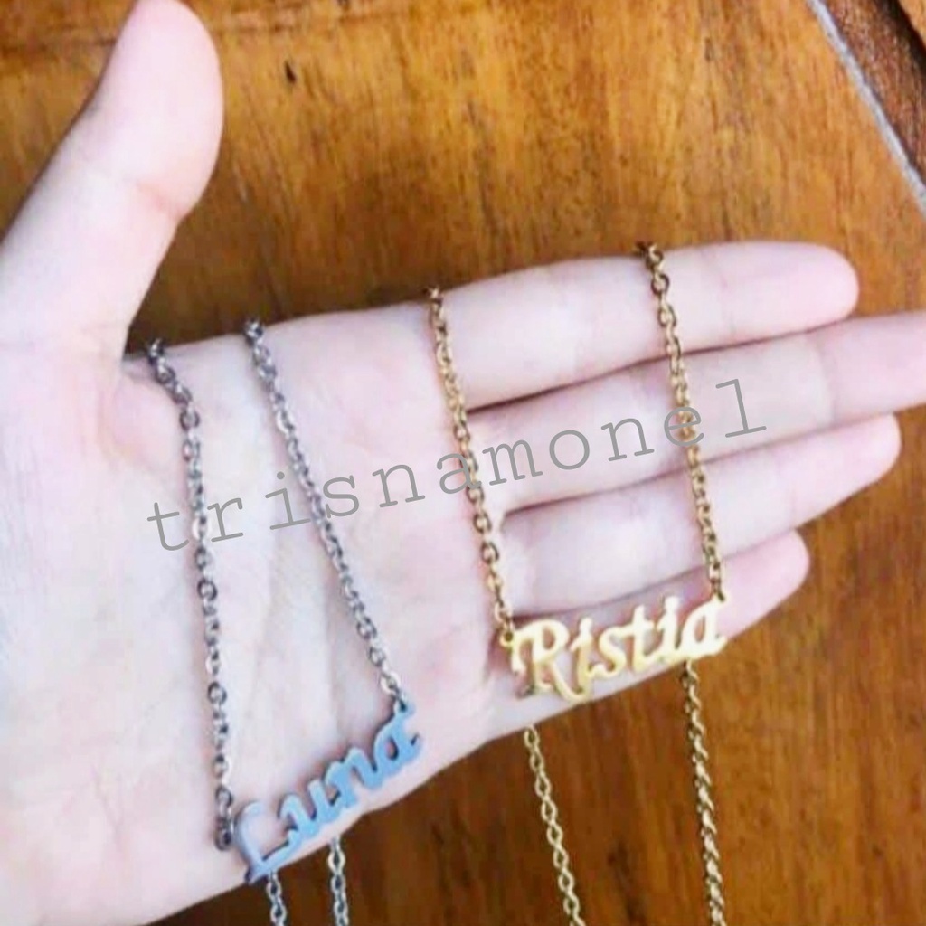 PREMIUM !!! KALUNG NAMA LAPIS EMAS DAN SILVER