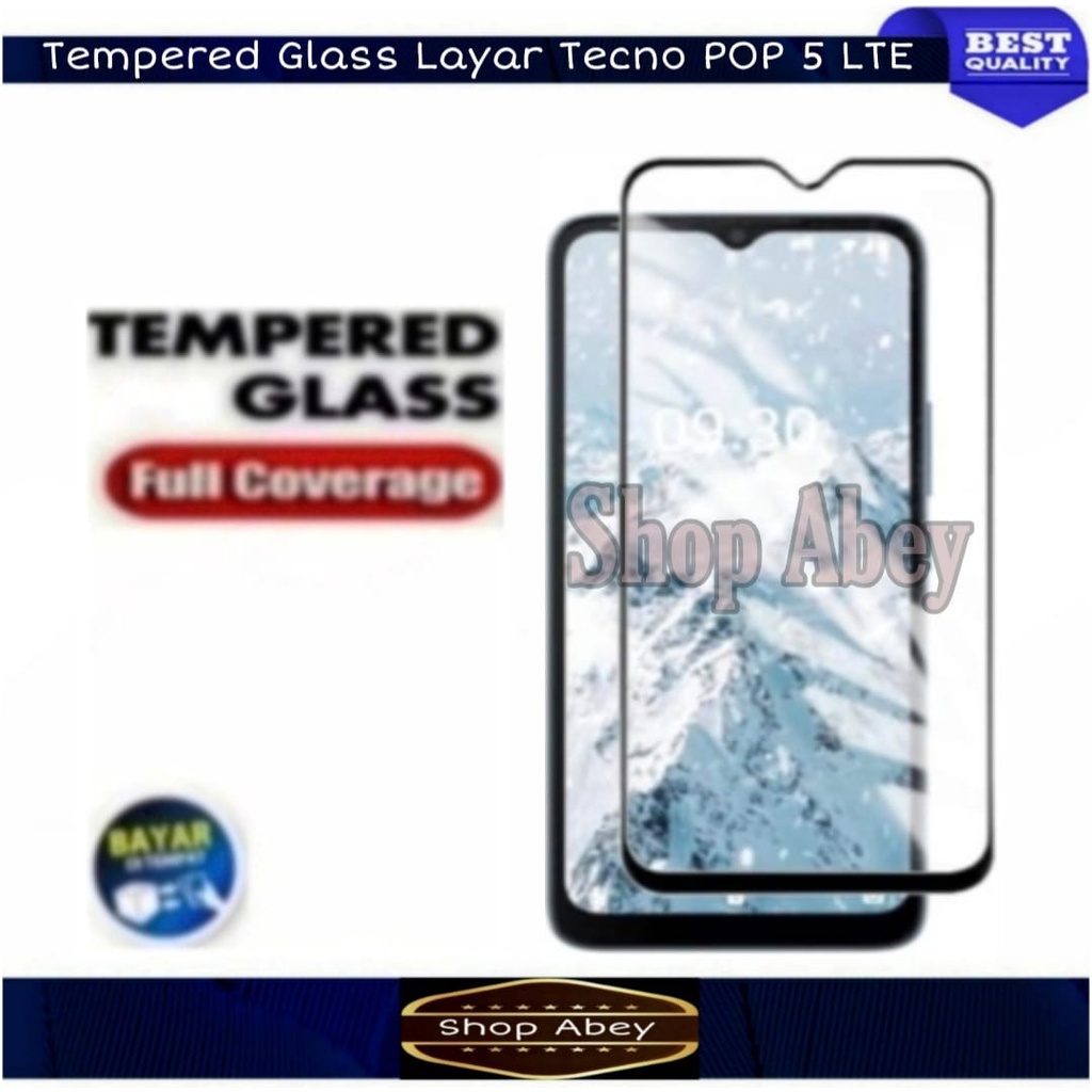 Promo Tempered Glass Layar Tecno POP 5 LTE Anti Gores HP Tecno POP 5 LTE Full Layar - NEW