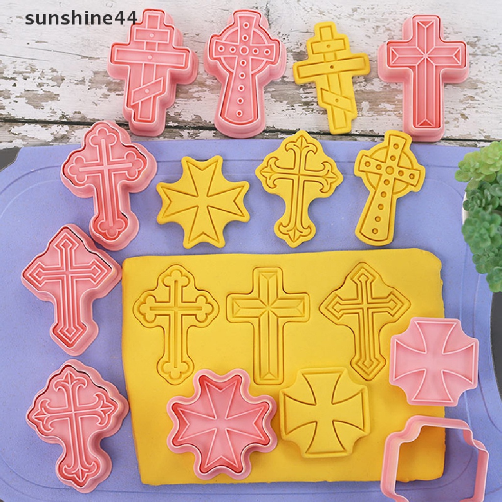 Sunshine 8PCS / Set Cetakan Biskuit / Cookies Bentuk Kartun 3D Bahan Plastik