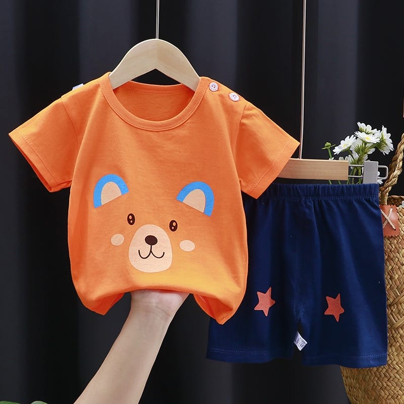 HappyOliver KIDS SUIT PENDEK Setelan Anak Bahan Kaos Lengan + Celana Berkualitas Import ebv cowok