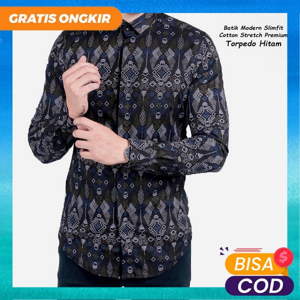 Natik Kerah Rmja Kece Bsju Bathik Pesta Kondangan Kemaja Bstik Bapak Bapak Kemeja Batik Pria Modern 