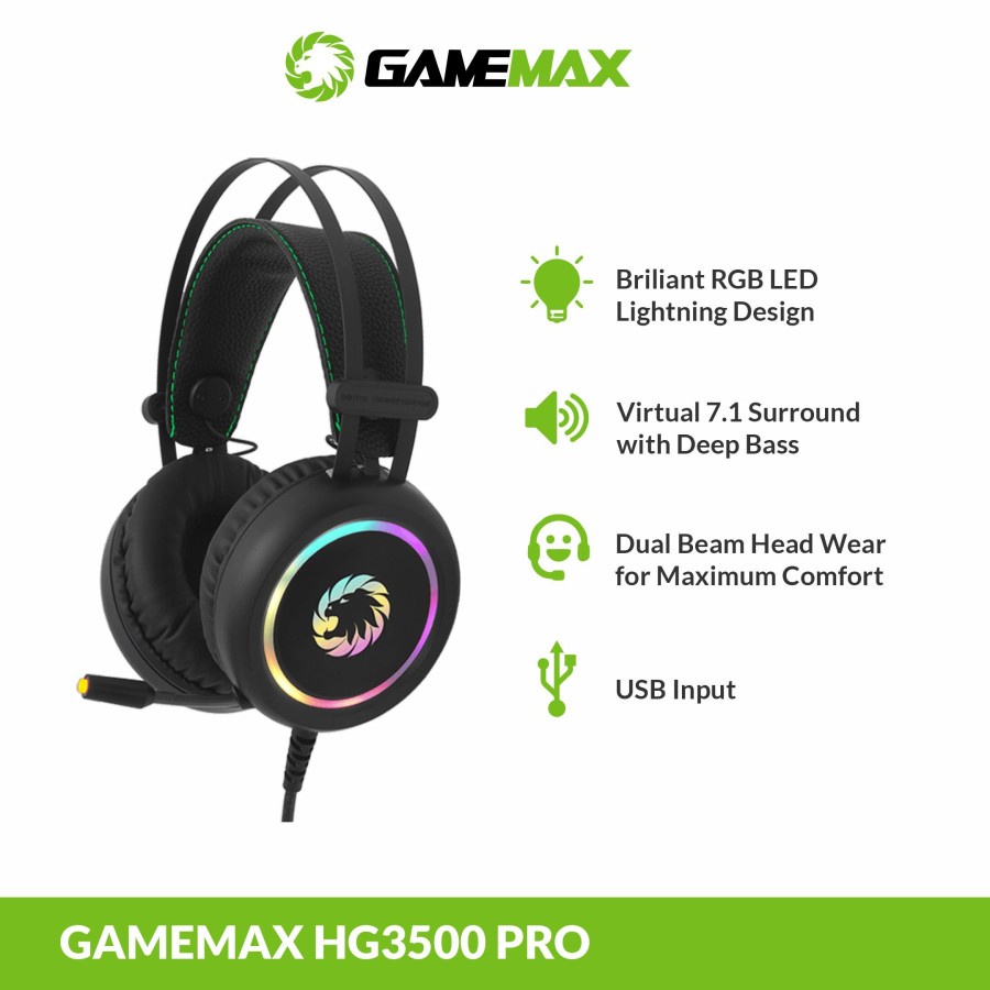 Gamemax HG3500 Pro USB 7.1 RGB Gaming Headset