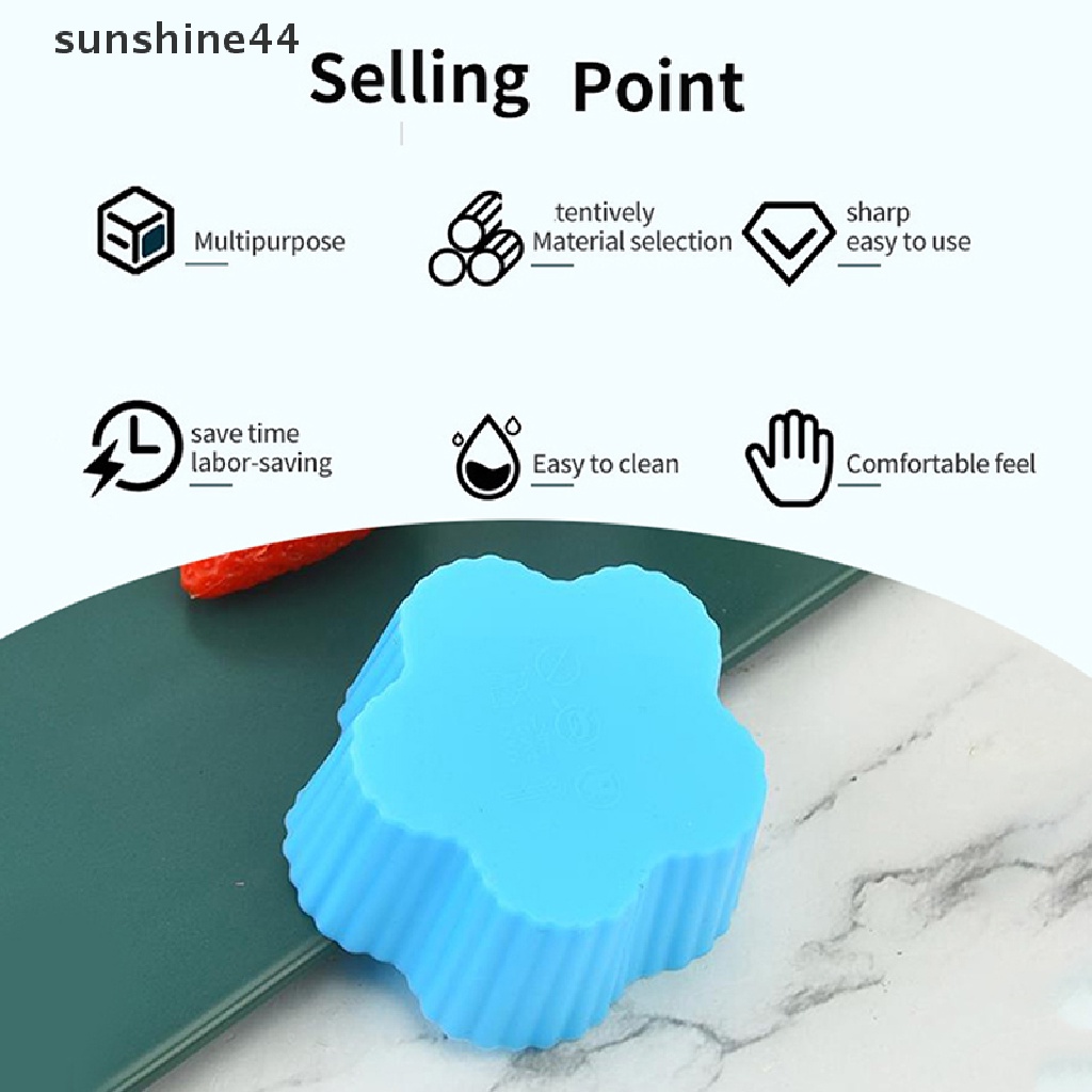 Sunshine 4Pcs Cetakan Cupcake / Muffin / Egg Tart / Pudding / Jelly Bentuk Bunga Bahan Silikon