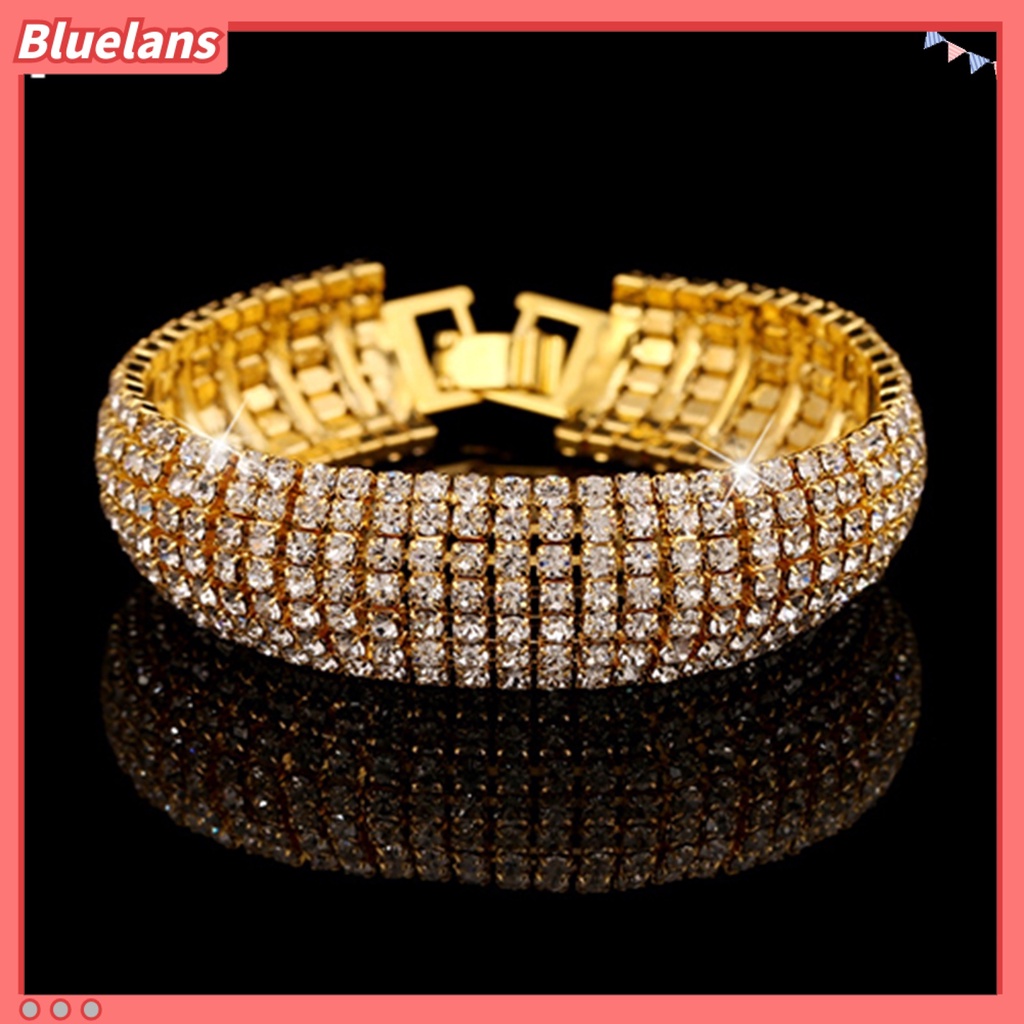 Bluelans Women Roman Style Rhinestone Wide Bangle Bracelet Jewelry Gift Party Banquet