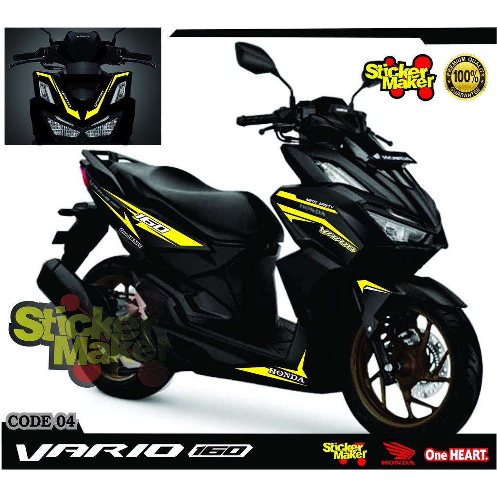COD stiker cutting vario 160cc sticker cutting honda vario 160 new hitam #04