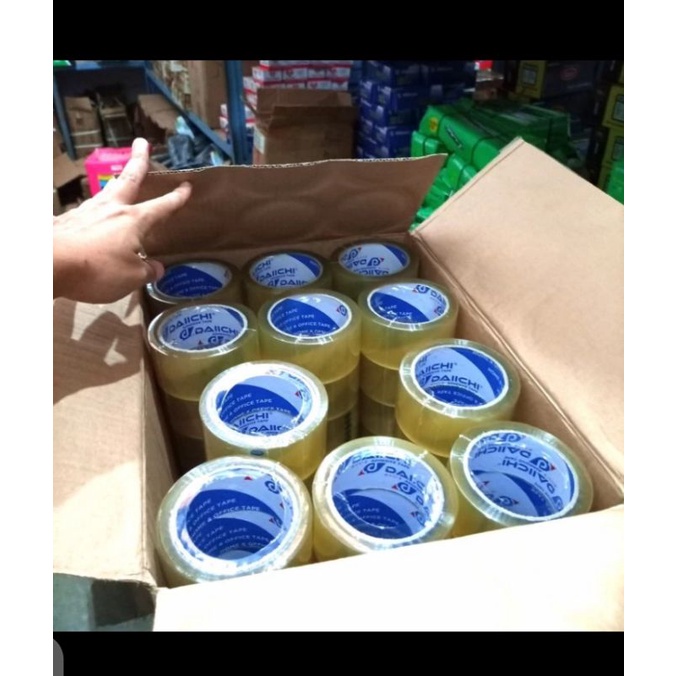 

min 6rol/ lakban bening daichi 90yard/plakban bening