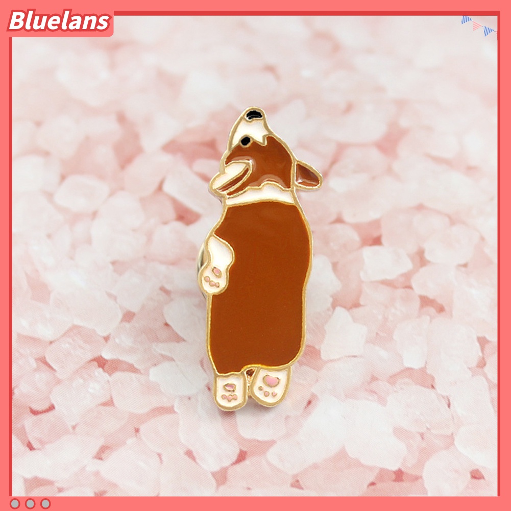 Bluelans Bros Pin Enamel Bentuk Anjing Corgi Untuk Jaket Denim Sweater Scarf Unisex