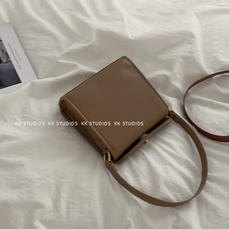 Suhao All-Match In Messenger Bag Wanita 2021 Baru Fashion Trendi Retro Portabel Tas Persegi Kecil French Niche Tas Bahu