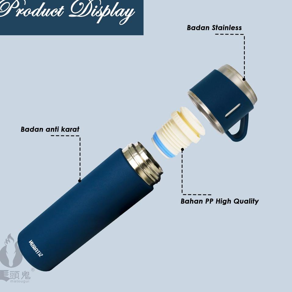 Pasti Kekinian TBESHOPINDO Botol Minum 500ml Termos Vaccum Flask Panas Dingin A36321-3
