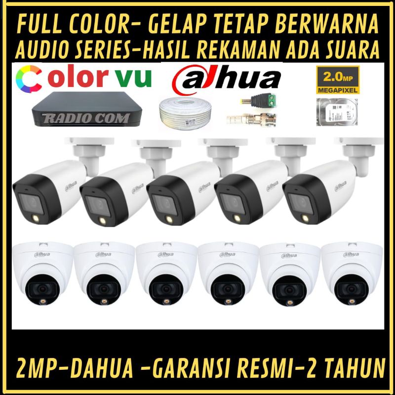 PAKET CCTV DAHUA 2MP FULL COLOR 16 CHANNEL 11 KAMERA AUDIO SERIES COLORVU