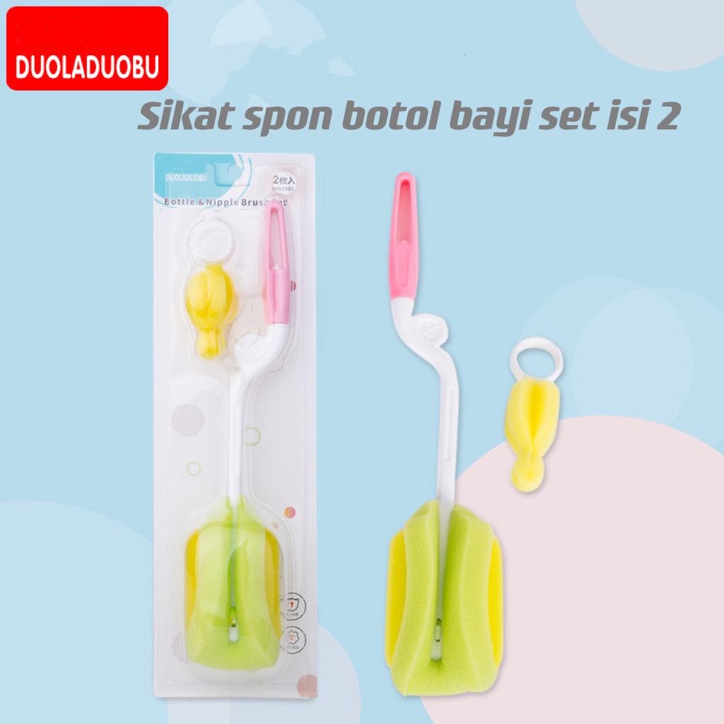 Sikat Botol Sponge Sikat Botol Bayi Murah Pembersih Set 2 in1