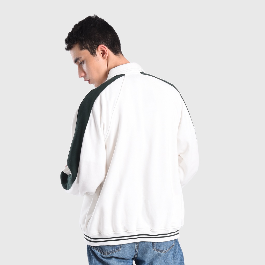 TERBARU Roughneck VB012 Off White Holographic Varsity Jacket