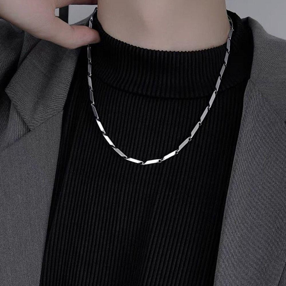 Mxbeauty Fashion Pria Kalung Geometris Sederhana Perhiasan Wanita Klavikula Kalung Anti Karat Hadiah Gaya Hip Hop Kalung