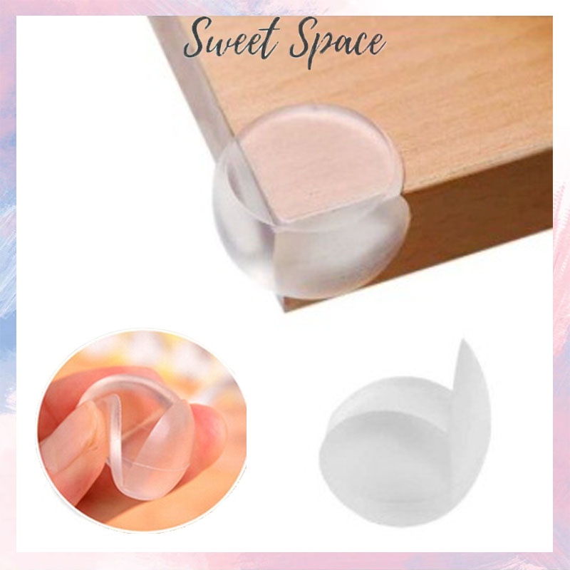 PENGAMAN SUDUT MEJA SILIKON OVAL TRANSPARANT PELINDUNG SIKU [SWEETSPACE]