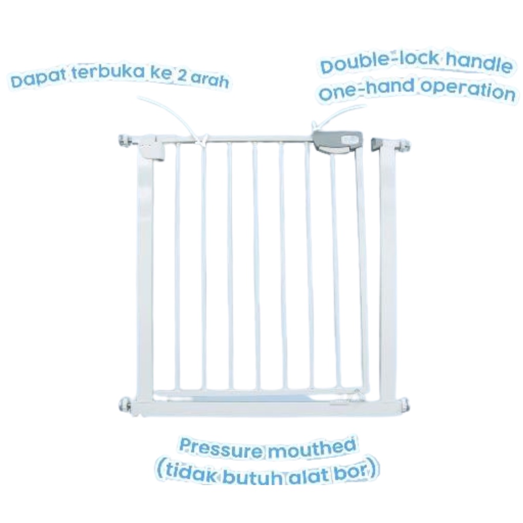 Pagar Bayi Safety Pintu Pembatas Tangga Tinggi 75-84 cm I Baby Gate PREMIUM ORIGINAL