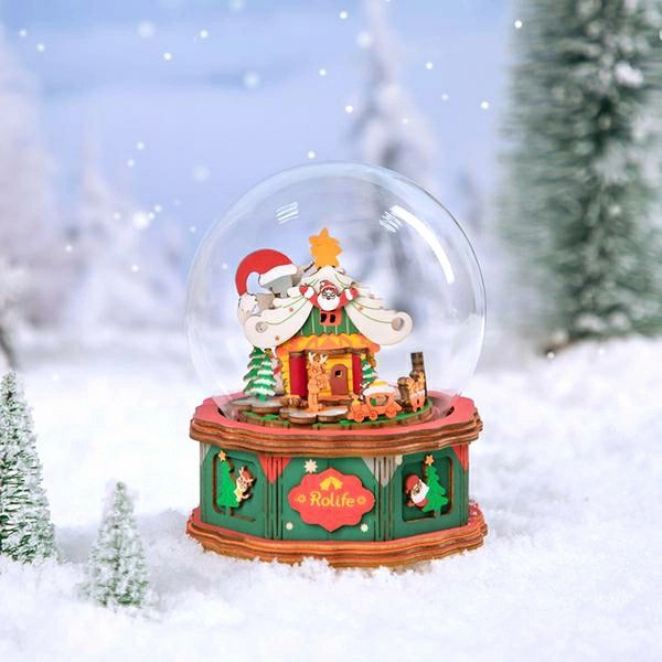 Wooden puzzle Rolife 3D " Christmas town " music box