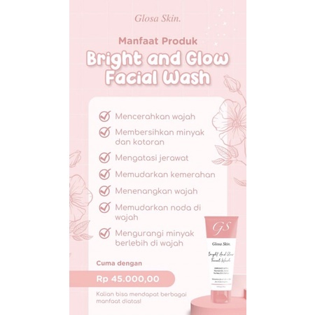 GLOSA SKIN BRIGHT AND GLOW FACIAL WASH 30ML