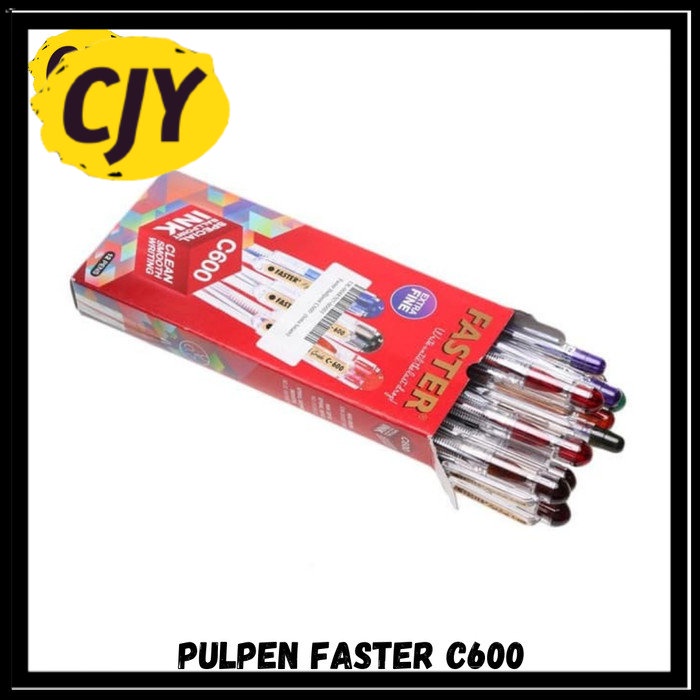 

Pulpen Bolpen Bolpoint Faster C600 0.7 Extra Fine Tip - Biru