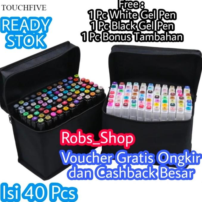 

(COD) Touchfive twin marker spidol gambar sketsa / 40pcs/ 40 warna/ black