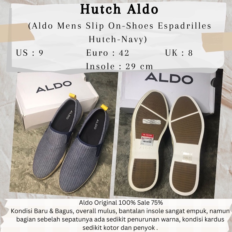 Hutch Aldo  Sepatu Slip On Pria (Aldo Mens Slip On-Shoes Espadrilles Hutch-Navy)
