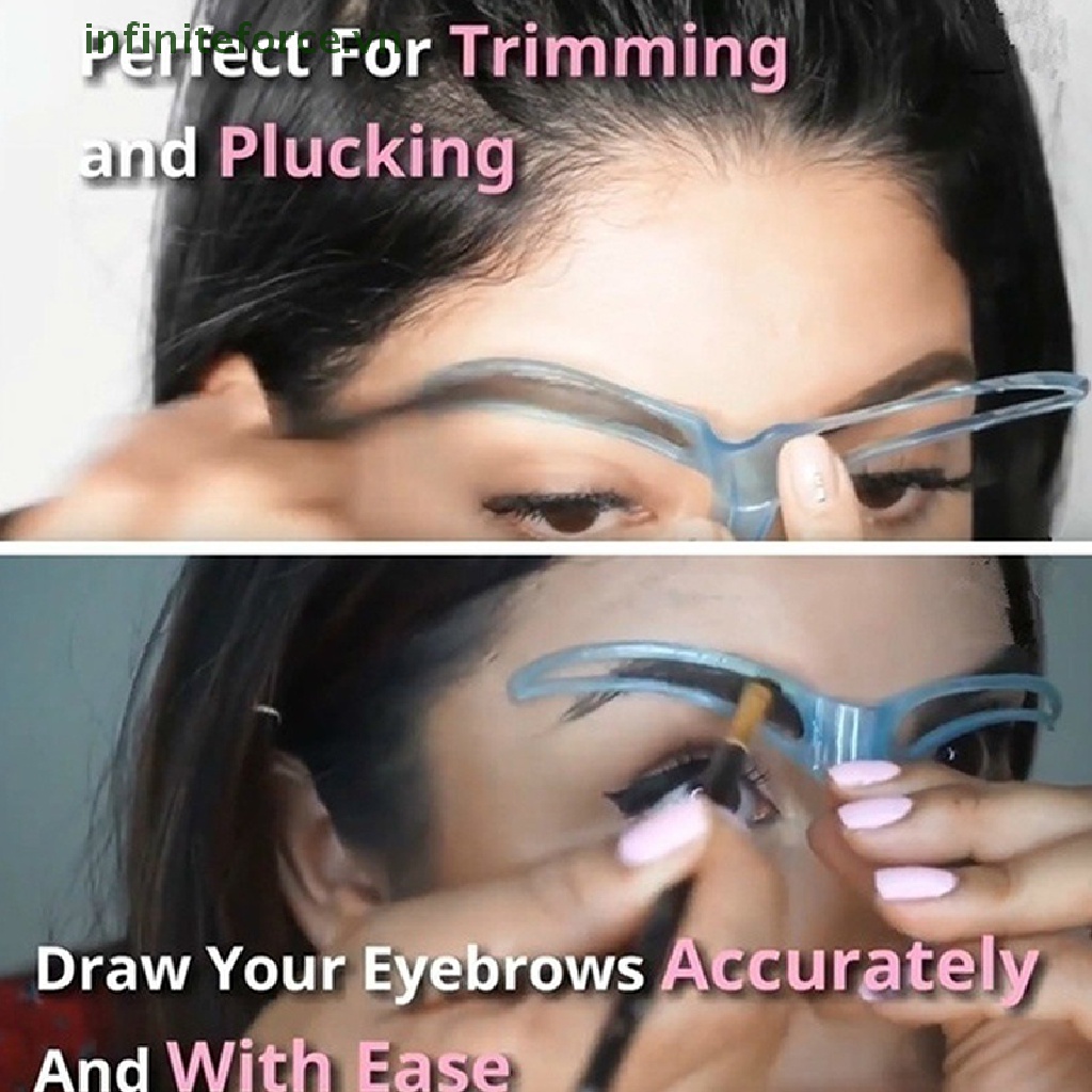 (INVN) 8pcs / Set Cetakan / Stensil Alis Dengan Strap Handle Dapat Dicuci + Dipakai Ulang (VN)