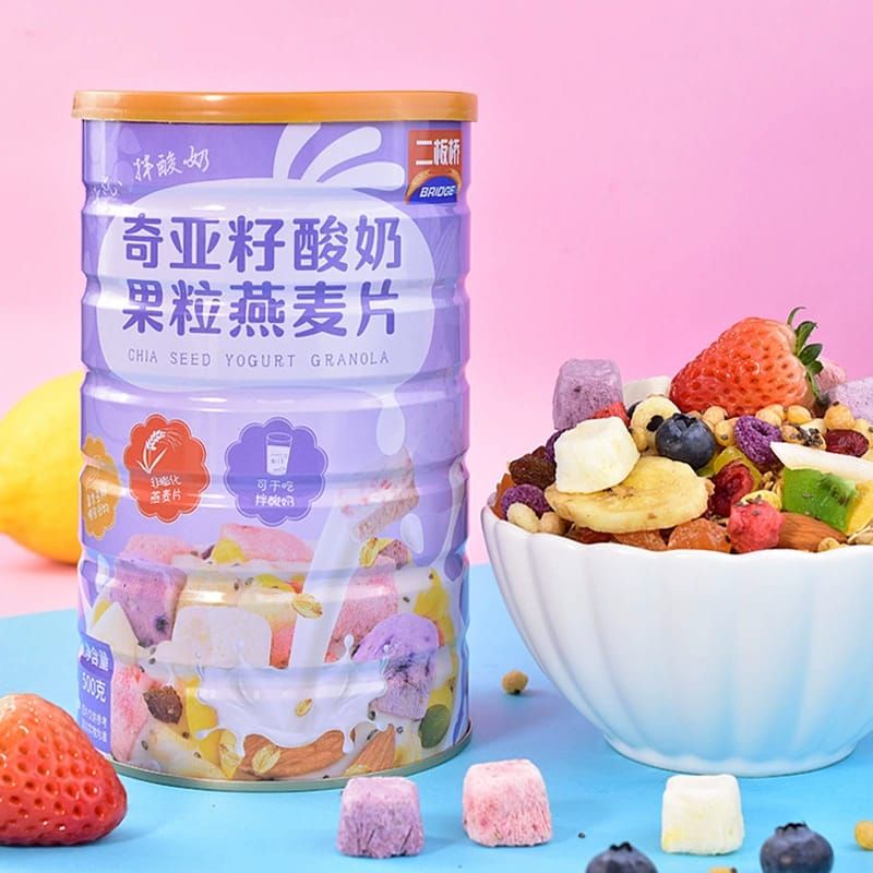 oatmeal yogurt dan fruit seri terbaru halal vegetarian Enak 500gram