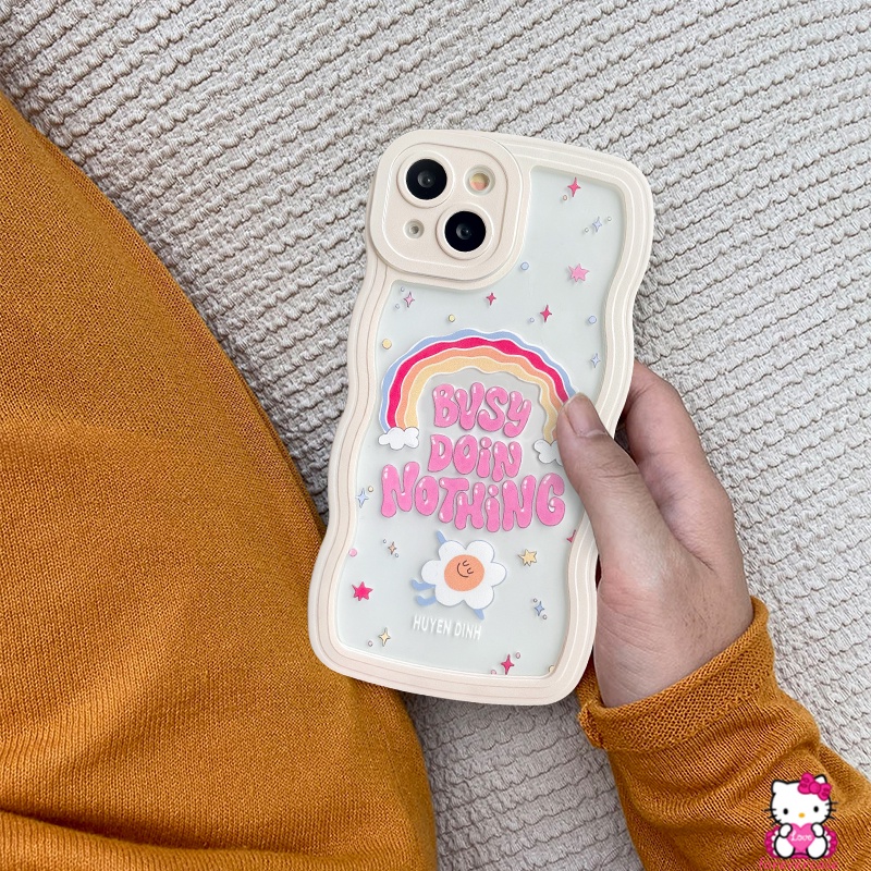 Soft Case TPU Motif Tulisan Inggris Warna-Warni Pelangi Untuk iPhone 7 8 Plus 14 Plus 11 6 6s XR 12 13 11 Pro MAX 14 Pro MAX X XS MAX SE 2020