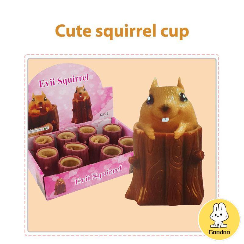 Mainan Dekompresi Cangkir Tupai Jahat Lembut Menjepit Tunggul Rumit Dekorasi Lucu -Doo