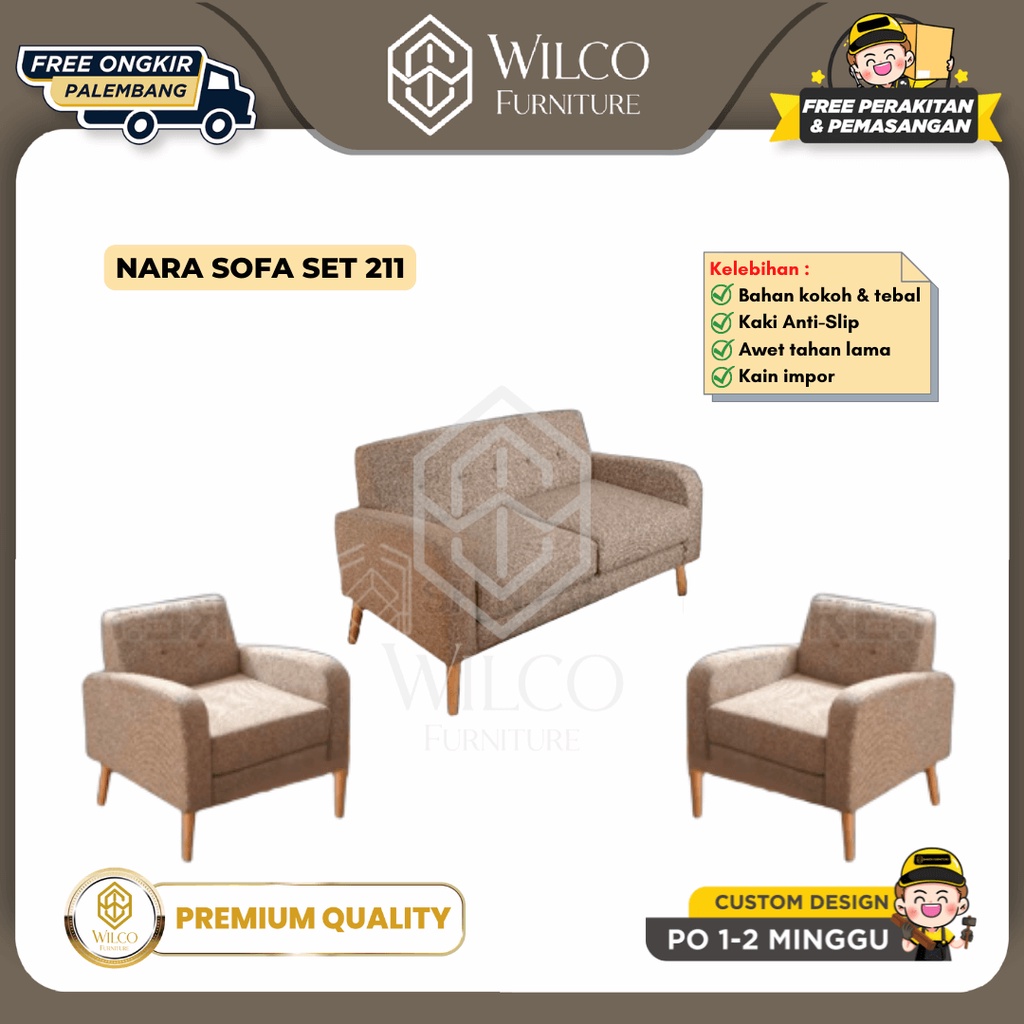 Sofa Nara Set 211 / Sofa Ruang Tamu Minimalis Modern