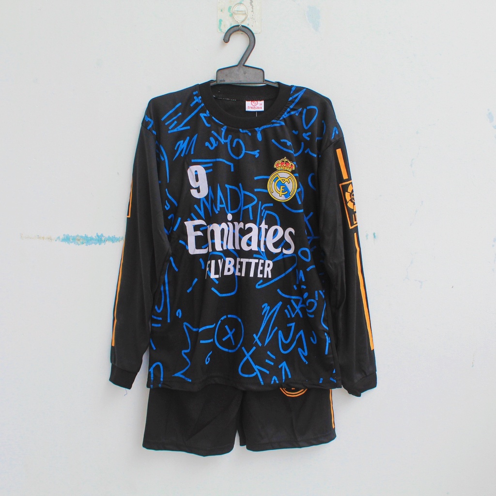 baju bola kiper mancester city baju kiper anak man.city hitam 6-12 th