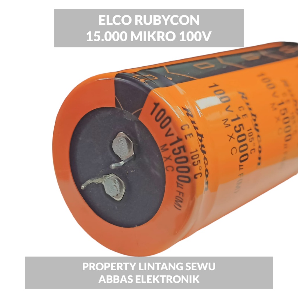 ELCO ELKO 15.000UF 100V RUBYCON ELCO 15000 MIKRO 100 VOLT RUBYCON RUBIKON