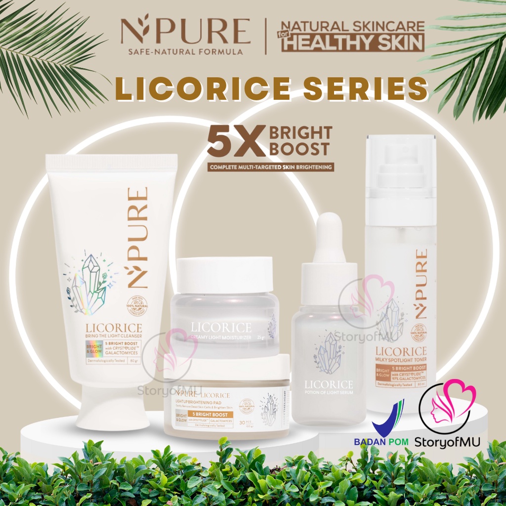 Jual NPURE Licorice Series Cleanser 80gr Toner 80ml Serum 20ml