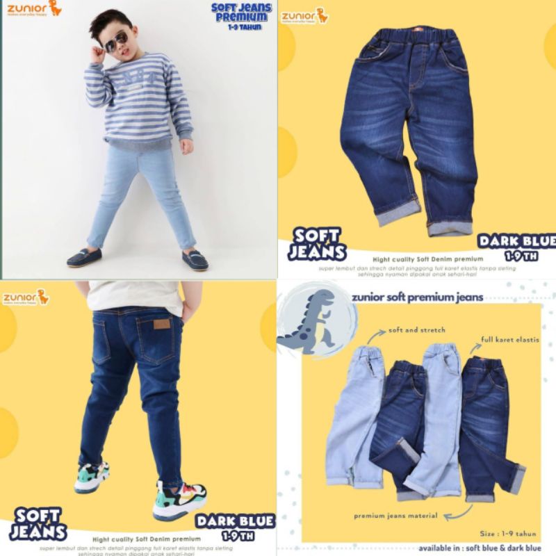 Celana Jeans Anak Laki Laki Panjang Bahan Soft Pants Zunior