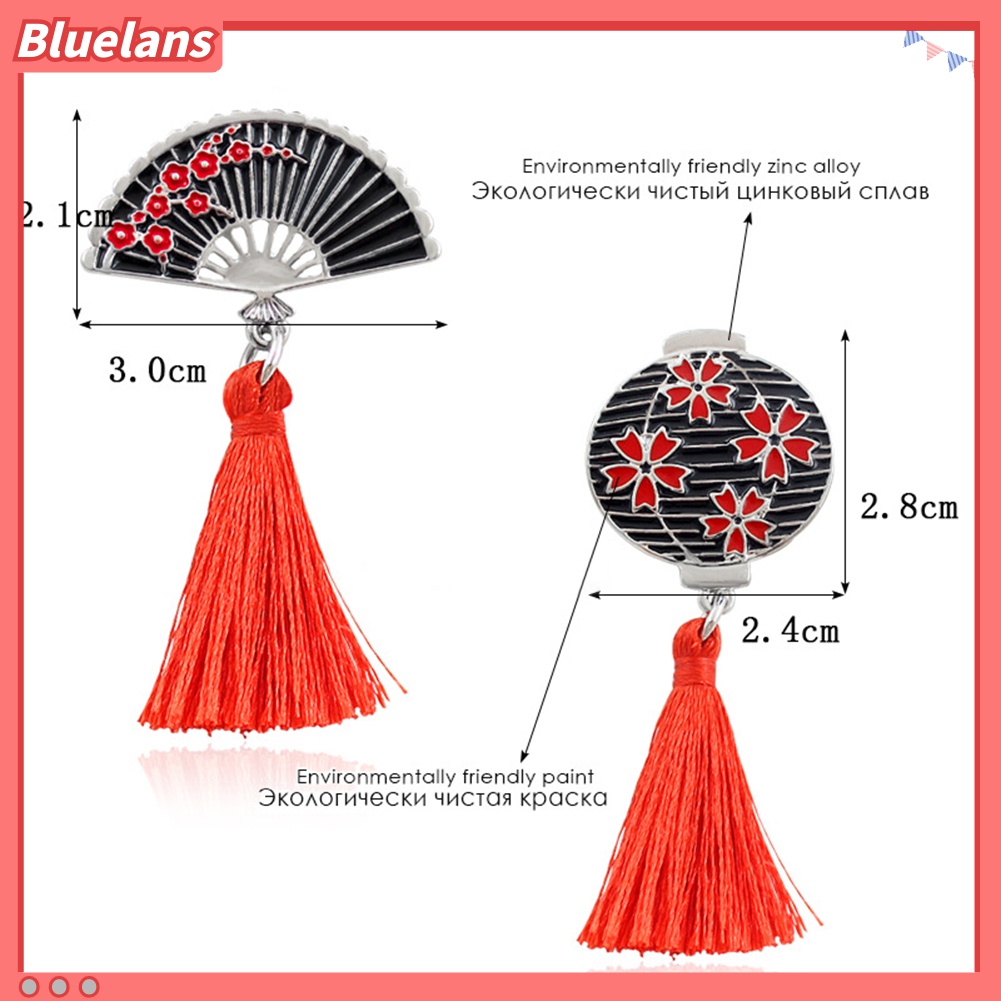 Bros Pin Bentuk Kipas Lentera Cherry Blossom Gaya Jepang