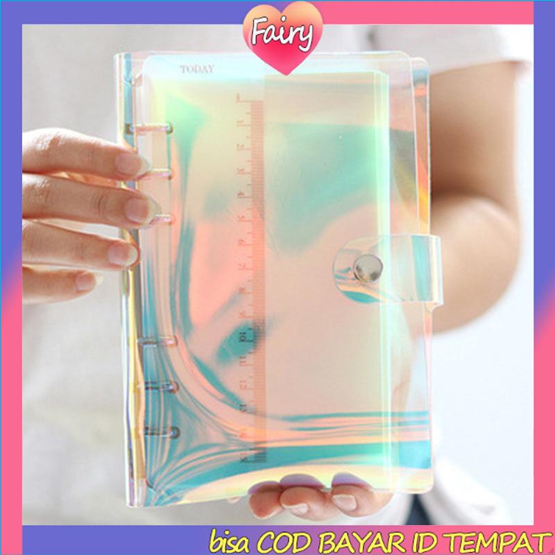 

A6/A5 Clear Soft PVC Notebook Binder Cover Planner 6-Ring Loose-Leaf Folder Stationary F