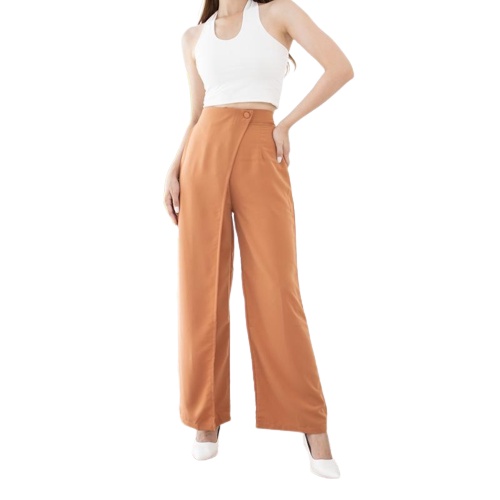 ZASKIYA - Overlap Cullote Pants / Celana Kulot Yeli Wanita Cringkel Premium