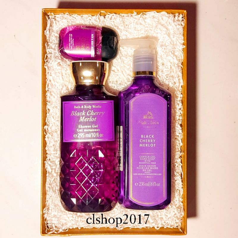 BBW BLACK CHERRY MERLOT GIFT SET PAKET BATH &amp; BODY WORKS