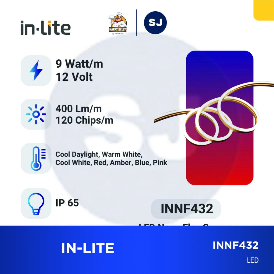 INLITE Lampu LED Selang Neon Flex Round INNF432 DC 12V IP65