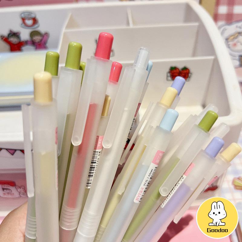 Pena Air Tipe Dorong Buram Transparan 0.5mm Pena Karbon Peluru Pena Gel Mahasiswa Kreatif -Doo