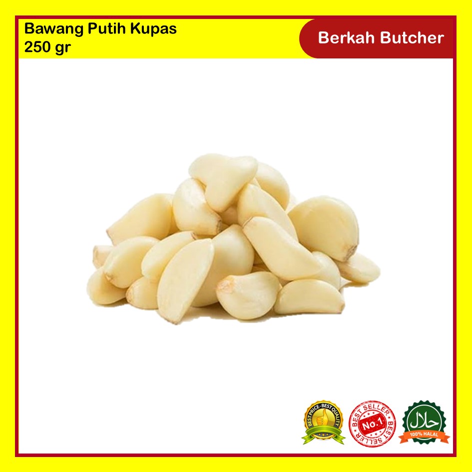 Bawang Putih Kupas Segar 250 gr Berkah Butcher