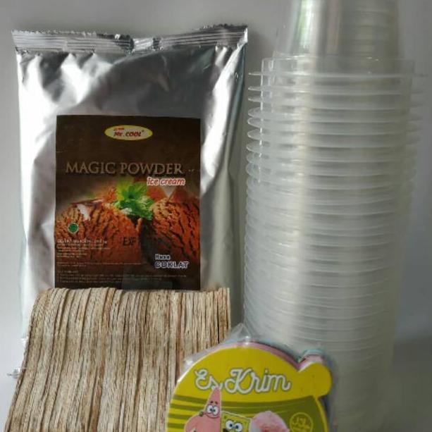 

Ready.. Paket Bahan Es Krim Mr.COOL 250gr + Cup Bening 50ml 50pcs Plus Sendok & Tutup CAZ