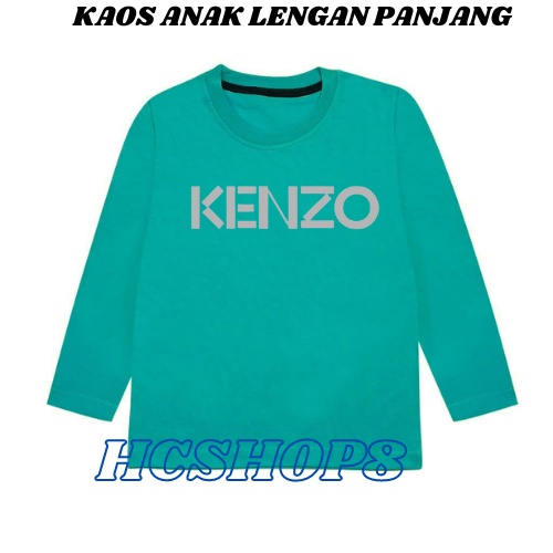 Kaos Anak Lengan Panjang Logo K3NZ0 Unisex Cowok Cewek Usia 2-16th