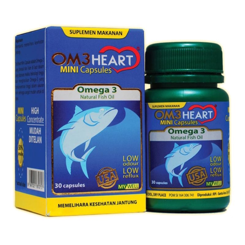 OM3 HEART  om3heart Mini Capsules/ suplemen memelihara kesehatan jantung 30 caps/60 caps